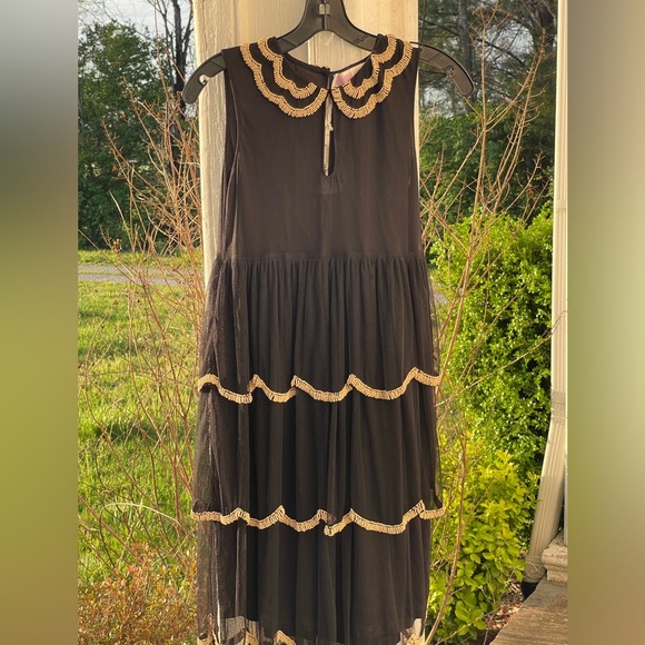 Monique Leshman Y2K Deadstock Sophia Peter Pan Mesh Beaded Layered Twee Dress - Picture 1 of 8